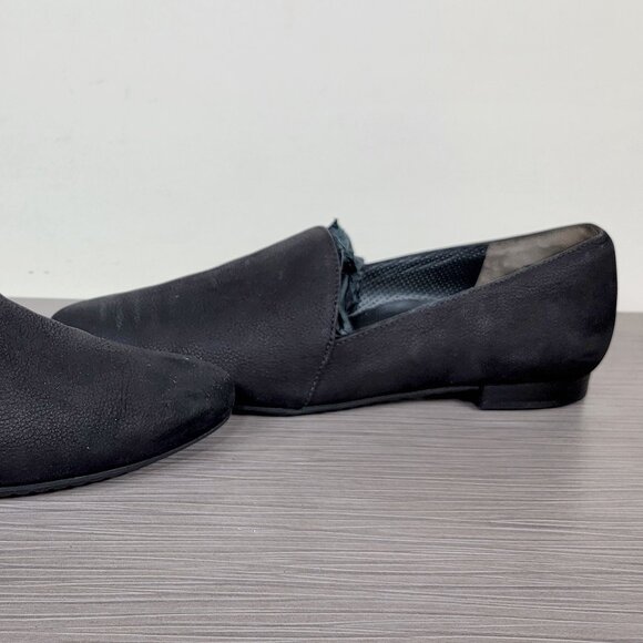 Paul Green Almond Toe Flat, Black Nubuck, Womens Size 7.5 US / 5 UK - Picture 9 of 13